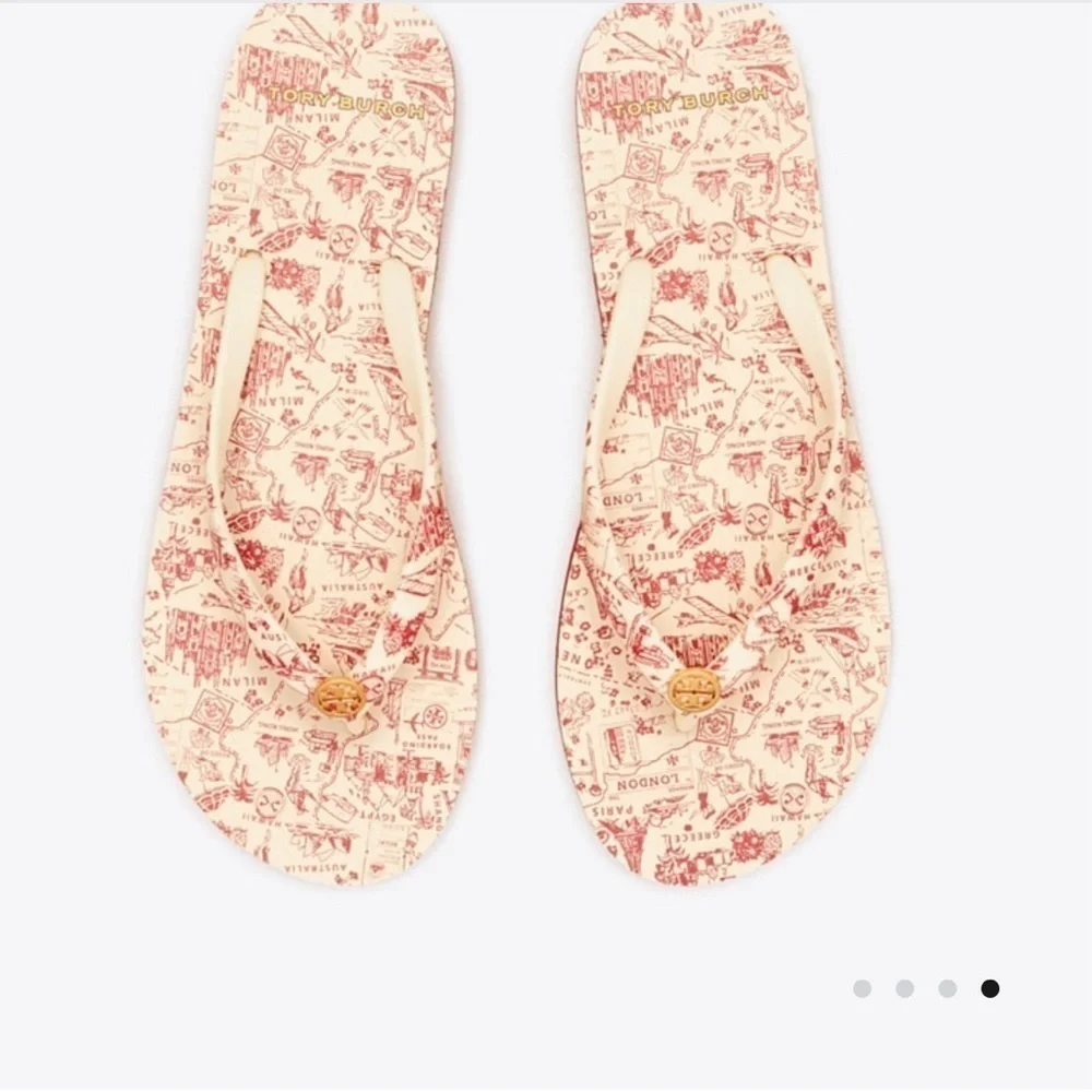 Tory Burch Printed Thin Flip-Flop: Red Destination